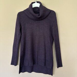 Tahari Merino Wool Purple Sweater Women S Cowl Neck Preppy Quiet Luxury Pullover